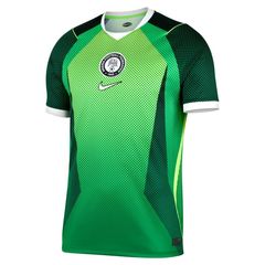 Nigeria Super Eagles 2026 home jersey in bright green with a dotted fade pattern and the Nigeria Football Federation crest.